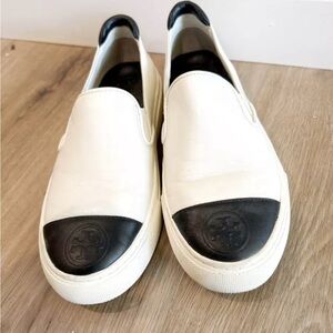 Tory Burch Men's Black and White Slip-On Shoes